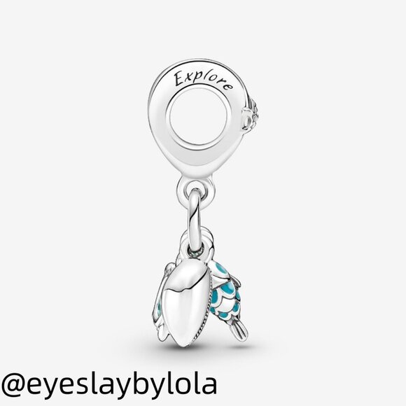 Pandora Fish, Sea Turtle & Conch Triple Dangle Charm - Picture 6 of 6